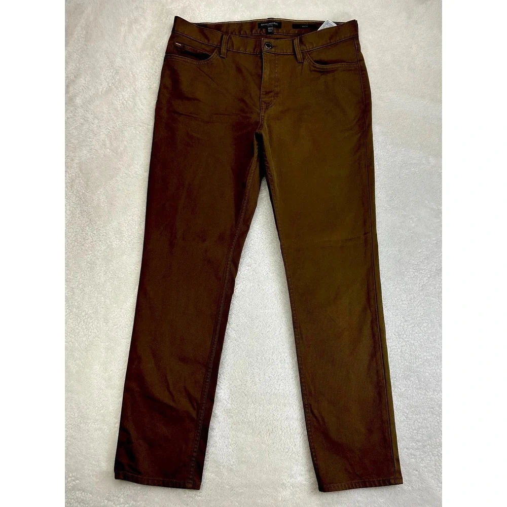 Banana Republic Traveler Jeans Mens 33x30 Brown Slim Fit Mid Rise Stretch Preppy